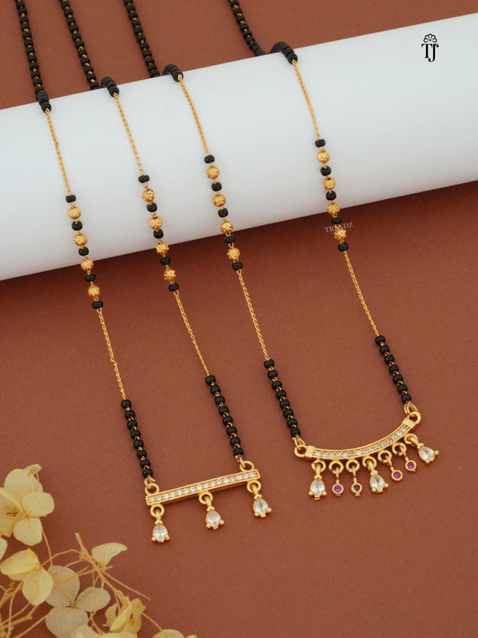 Buy Modern Gold & Diamond Mangalsutra | Latest Designer Golden Mangalsutra with White Diamonds