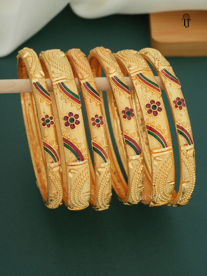 Traditional Bangles With Trendy Meenawork