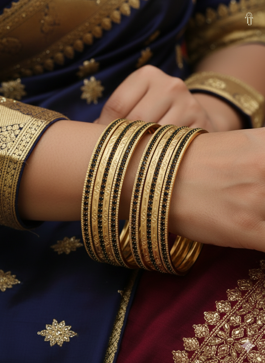 CNC Bangles for Women | Black Modern CNC Cut Bangles