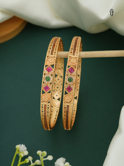 Trendy Designer AD Bangles | Latest Round & Heart Shape Design with AD Diamonds