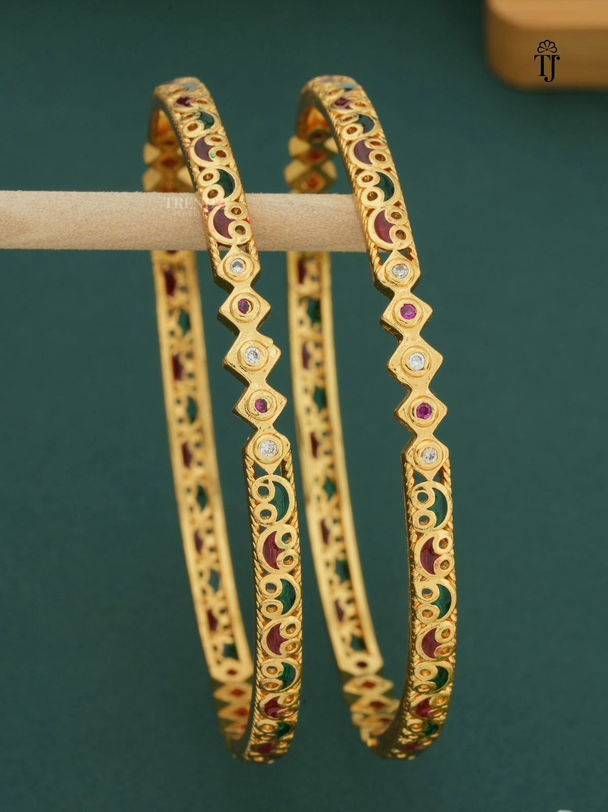Stylish Beautiful Designer Daily Wear Bangles With Micro Gold Plating pack of 2 Pieces (1 pair)